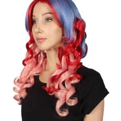 HPO Long Curly Pink Ombre Womens Wig | Stage Event Party Ready Colorful Wig | Premium Breathable Capless Cap Men's 16 HPO Long Curly Pink Ombre Womens Wig | Stage Event Party Ready Colorful Wig | Premium Breathable Capless Cap Men's