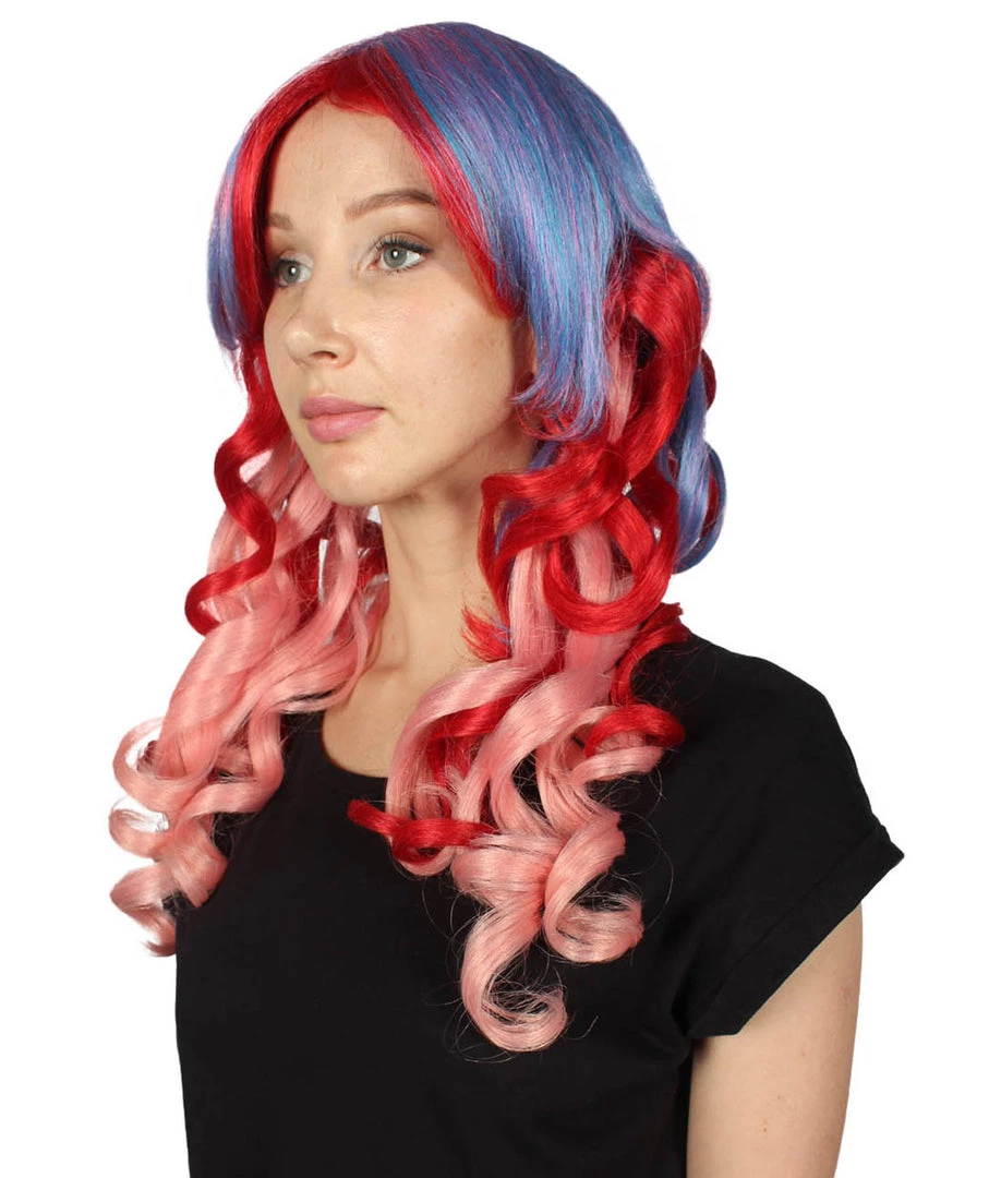 HPO Long Curly Pink Ombre Womens Wig | Stage Event Party Ready Colorful Wig | Premium Breathable Capless Cap Men's 4 HPO Long Curly Pink Ombre Womens Wig | Stage Event Party Ready Colorful Wig | Premium Breathable Capless Cap Men's