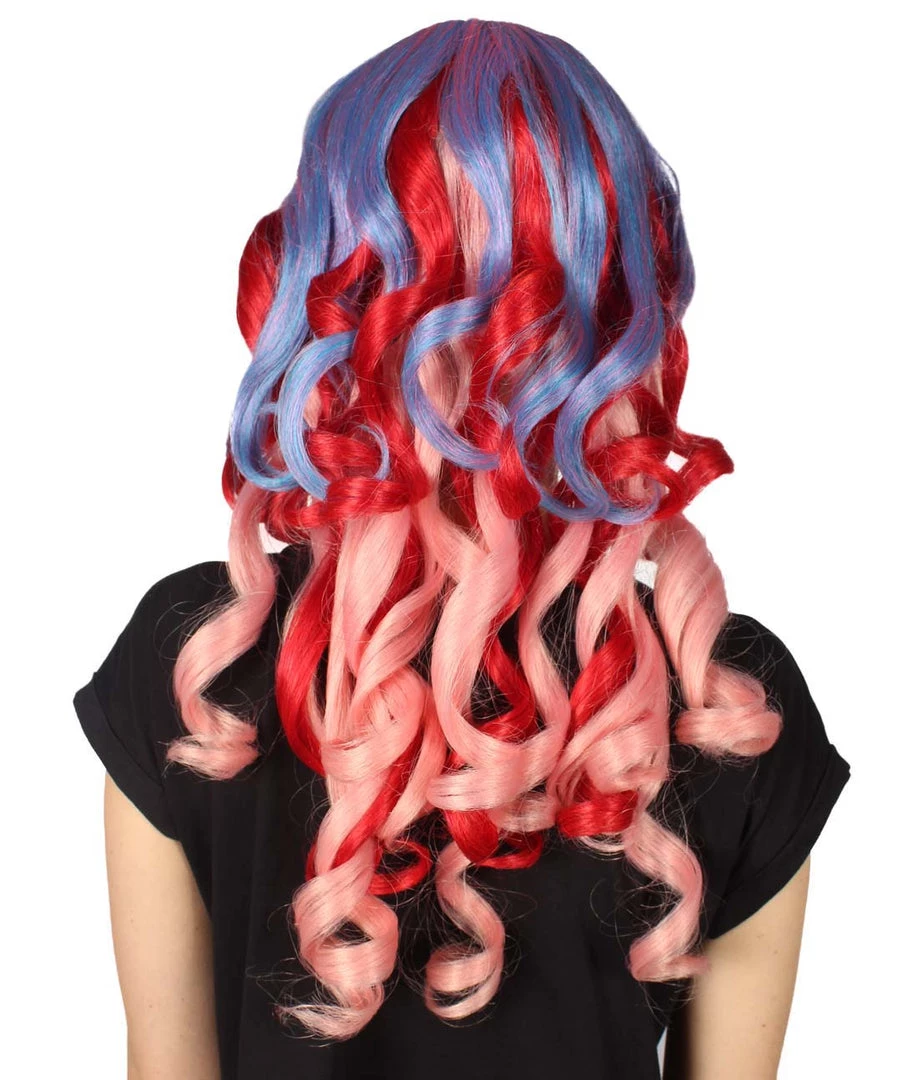 HPO Long Curly Pink Ombre Womens Wig | Stage Event Party Ready Colorful Wig | Premium Breathable Capless Cap Men's 8 HPO Long Curly Pink Ombre Womens Wig | Stage Event Party Ready Colorful Wig | Premium Breathable Capless Cap Men's