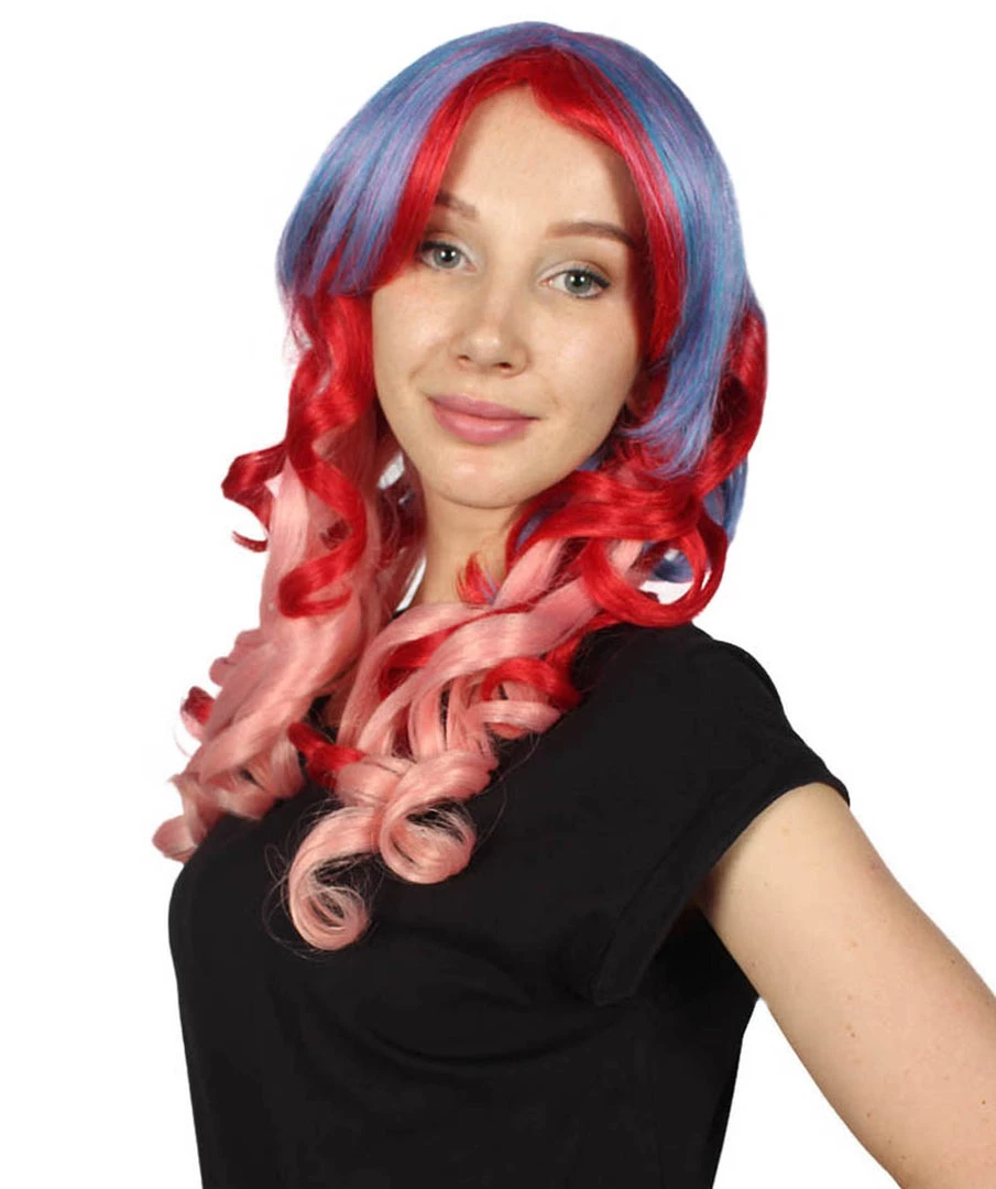 HPO Long Curly Pink Ombre Womens Wig | Stage Event Party Ready Colorful Wig | Premium Breathable Capless Cap Men's 1 HPO Long Curly Pink Ombre Womens Wig | Stage Event Party Ready Colorful Wig | Premium Breathable Capless Cap Men's