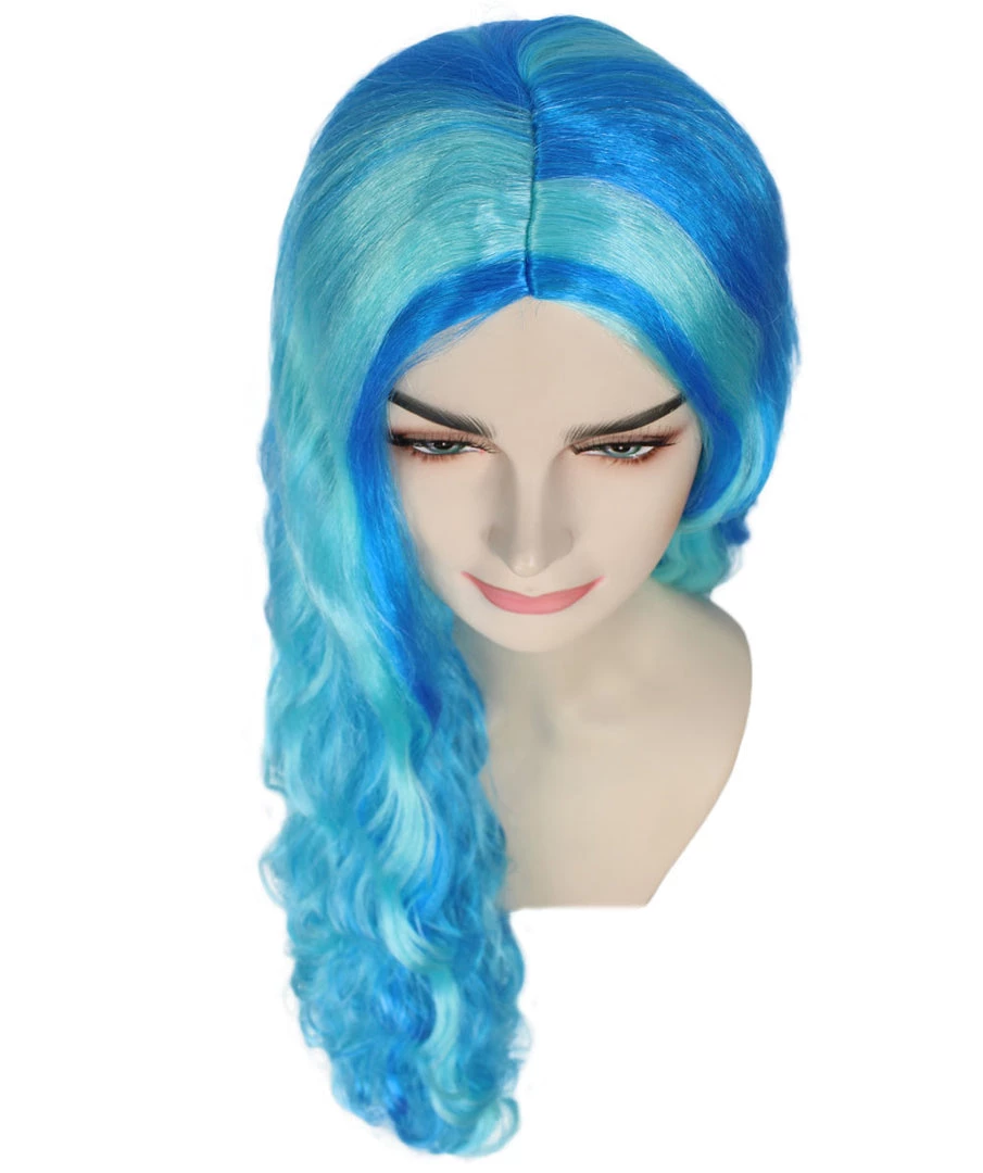 HPO Monster Womens Wig | Long Sky Blue Wavy Glamour Cosplay Halloween Wig | Premium Breathable Capless Cap 8 HPO Monster Womens Wig | Long Sky Blue Wavy Glamour Cosplay Halloween Wig | Premium Breathable Capless Cap
