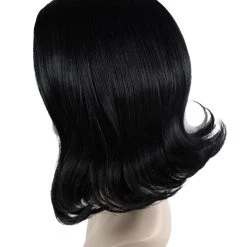 HPO Womens White Black Wig | Medium Two-toned Black & White Wig | Premium Breathable Capless Cap