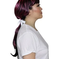 HPO Monster Womens Wig | Black Pink Cosplay Halloween Wig | Premium Breathable Capless Cap