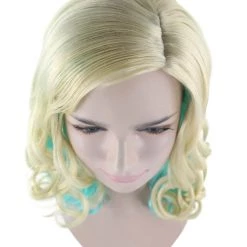 HPO Monster Womens Wig | Gold Sky Blue Cosplay Halloween Wig | Premium Breathable Capless Cap
