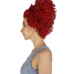 HPO Red Heart Shaped Womens Wig | Queen Wig | Premium Breathable Capless Cap Women's