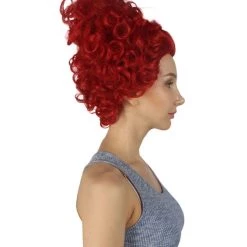 HPO Red Heart Shaped Womens Wig | Queen Wig | Premium Breathable Capless Cap Women's