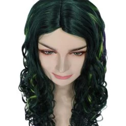 HPO Women's Green Wicked Witch Womens Wig | Horror Blue Green Two Toned Halloween Wig | Premium Breathable Capless Cap 13 HPO Women's Green Wicked Witch Womens Wig | Horror Blue Green Two Toned Halloween Wig | Premium Breathable Capless Cap
