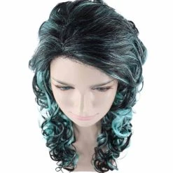 HPO Blue Wicked Witch Womens Wig | Black Sky Horror Cosplay Halloween Wig | Premium Breathable Capless Cap Women's 15 HPO Blue Wicked Witch Womens Wig | Black Sky Horror Cosplay Halloween Wig | Premium Breathable Capless Cap Women's