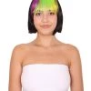 HPO Mardi Gras Bob Womens Wig | Colorful Fancy Party Event Ready Halloween Wig | Premium Breathable Capless Cap