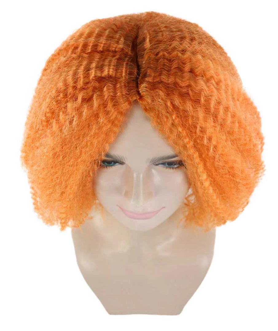 HPO Orange Curly Fashion Womens Wig | Party Ready Fancy Cosplay Halloween Wig | Premium Breathable Capless Cap Women's 7 HPO Orange Curly Fashion Womens Wig | Party Ready Fancy Cosplay Halloween Wig | Premium Breathable Capless Cap Women's