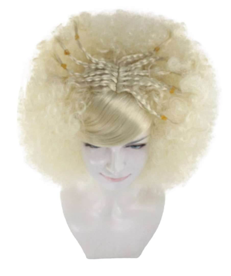 HPO Funky Pop Afro Unisex Wig | Super Size Jumbo Blond Party Wig | Premium Breathable Capless Cap Women's 7 HPO Funky Pop Afro Unisex Wig | Super Size Jumbo Blond Party Wig | Premium Breathable Capless Cap Women's