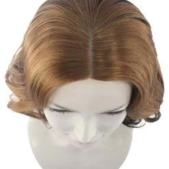 HPO Short Curly Wave Brown Womens Wig | Natural Looking Wig | Premium Breathable Capless Cap Women's