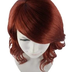 HPO Fancy Auburn Wavy Womens Wig | Medium Glamour Halloween Wig | Premium Breathable Capless Cap Women's 15 HPO Fancy Auburn Wavy Womens Wig | Medium Glamour Halloween Wig | Premium Breathable Capless Cap Women's