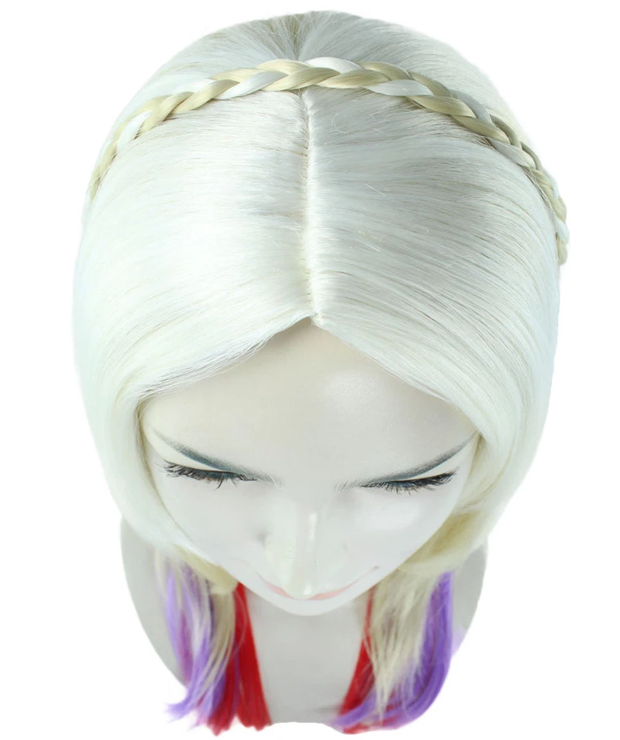 HPO Mixed Color Braided Womens Wig | Fancy Party Event Ready Halloween Wig | Premium Breathable Capless Cap Women's 7 HPO Mixed Color Braided Womens Wig | Fancy Party Event Ready Halloween Wig | Premium Breathable Capless Cap Women's