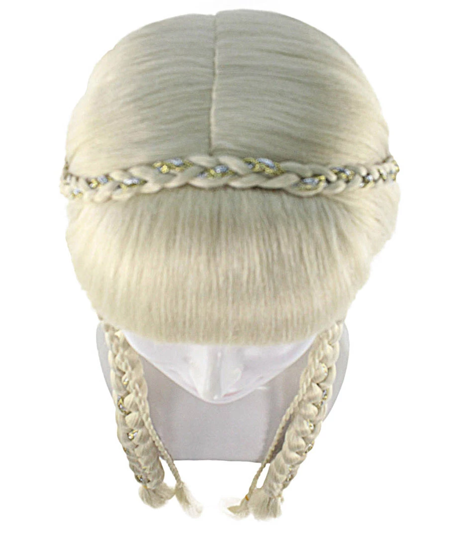 HPO Blonde Braided Renaissance Womens Wig | Historical Period Wig | Premium Breathable Capless Cap 7 HPO Blonde Braided Renaissance Womens Wig | Historical Period Wig | Premium Breathable Capless Cap