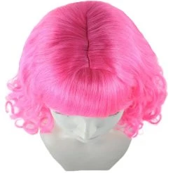 HPO Pink Curly Womens Wig | Party Ready Fancy Cosplay Halloween Wig | Premium Breathable Capless Cap Women's