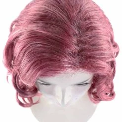 HPO Women's Pink Curly Womens Wig | Party Ready Fancy Cosplay Halloween Wig | Premium Breathable Capless Cap