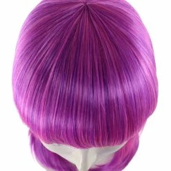 HPO Long Purple Bob Womens Wig | Fancy Party Event Ready Halloween Wig | Premium Breathable Capless Cap Women's