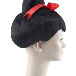 HPO Japanese Geisha Womens Wig | Asian Sumo Kung Fu Fancy Halloween Wig Women's