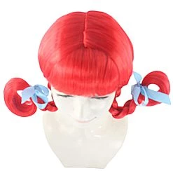 HPO Funny Braids Red Womens Wig | Character Cosplay Halloween Wig Women's 15 HPO Funny Braids Red Womens Wig | Character Cosplay Halloween Wig Women's