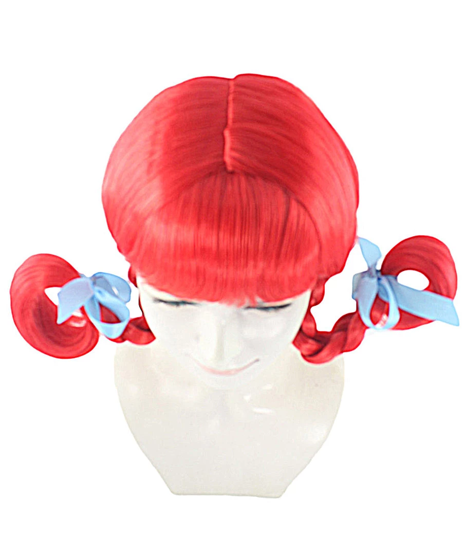 HPO Funny Braids Red Womens Wig | Character Cosplay Halloween Wig Women's 7 HPO Funny Braids Red Womens Wig | Character Cosplay Halloween Wig Women's