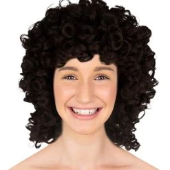 HPO Men's Womens Medium Curly Olympian Lady Wigs Collections | Cosplay Halloween Wigs | Premium Breathable Capless Cap