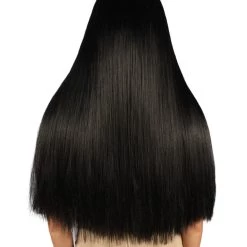 HPO Womens Black Witch Wig | Long Straight Black Halloween Wig | Premium Breathable Capless Cap Men's