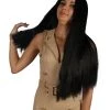 HPO Womens Black Witch Wig | Long Straight Black Halloween Wig | Premium Breathable Capless Cap Men's