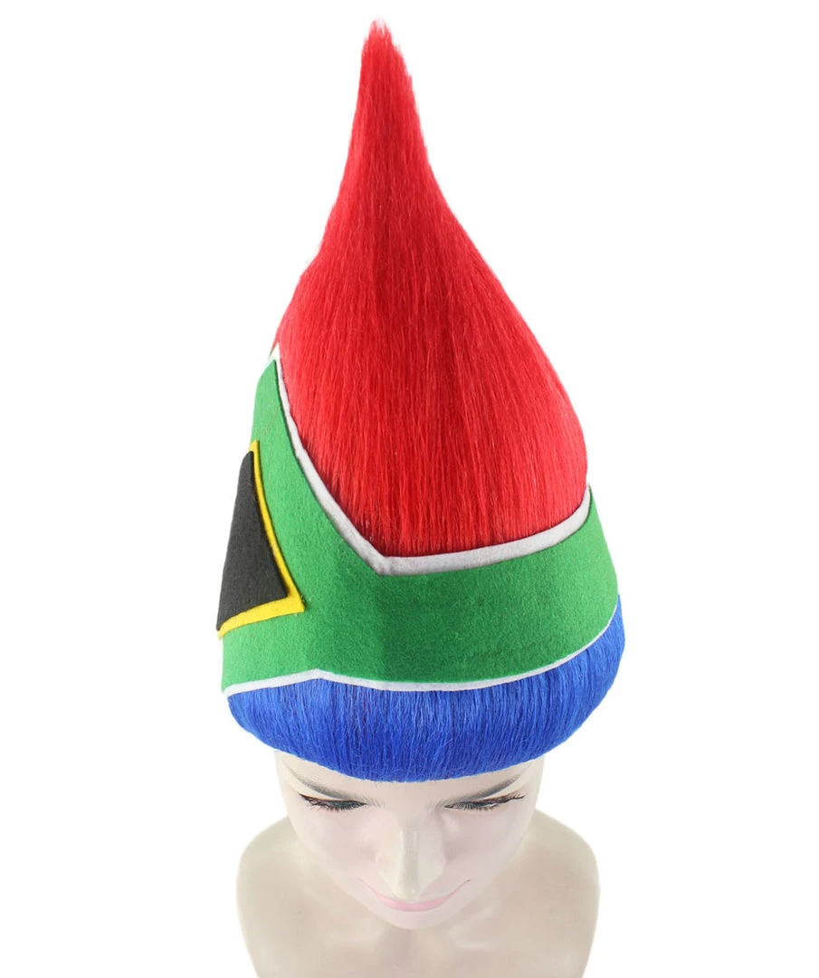 FLAGWIGS Women's South Africa Flag Troll Wig | National Pride Multicolor Sport Wig | Premium Breathable Capless Cap 7 FLAGWIGS Women's South Africa Flag Troll Wig | National Pride Multicolor Sport Wig | Premium Breathable Capless Cap