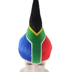 FLAGWIGS South Africa Flag Troll Wig | National Pride Long Multicolor Wig | Premium Breathable Capless Cap