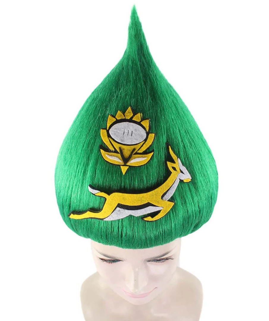FLAGWIGS South Africa Flag Troll Wig | National Pride Green Sport Wig | Premium Breathable Capless Cap 6 FLAGWIGS South Africa Flag Troll Wig | National Pride Green Sport Wig | Premium Breathable Capless Cap