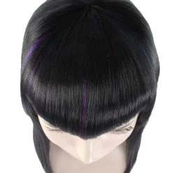 HPO Glitter Vampire Black Womens Wig | Horror Halloween Wig | Premium Breathable Capless Cap Women's