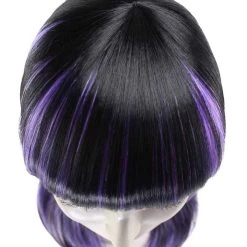 HPO Glamour Witch Womens Wig | Purple Black Sexy Cosplay Party Halloween Wig | Premium Breathable Capless Cap Women's