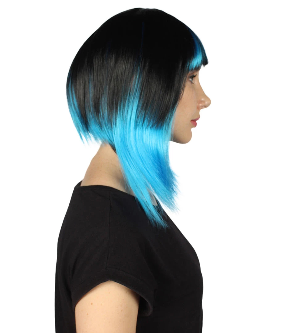 HPO Women's Disco Diva Two-Tune Womens Wig | Black Sky Blue Party Event Ready Cosplay Halloween Wig | Premium Breathable Capless Cap 5 HPO Women's Disco Diva Two-Tune Womens Wig | Black Sky Blue Party Event Ready Cosplay Halloween Wig | Premium Breathable Capless Cap