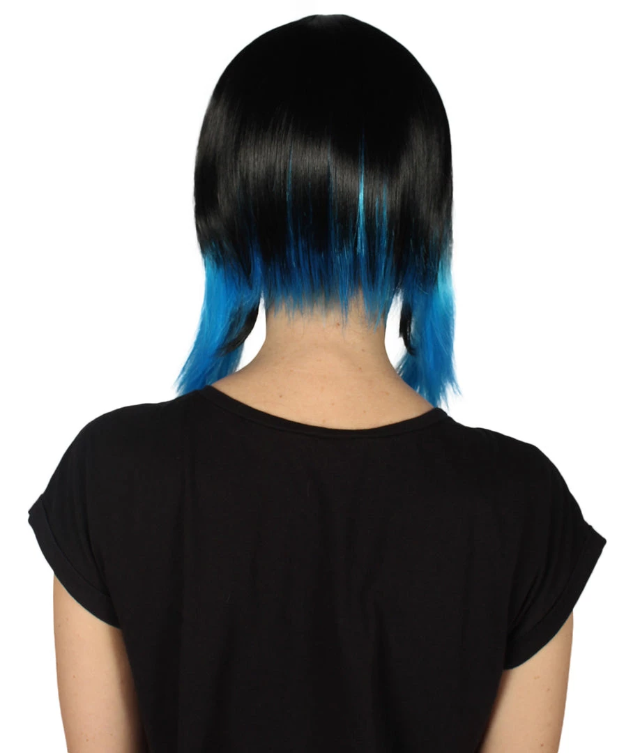 HPO Women's Disco Diva Two-Tune Womens Wig | Black Sky Blue Party Event Ready Cosplay Halloween Wig | Premium Breathable Capless Cap 4 HPO Women's Disco Diva Two-Tune Womens Wig | Black Sky Blue Party Event Ready Cosplay Halloween Wig | Premium Breathable Capless Cap