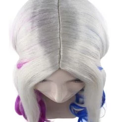 HPO Villain Womens Wig | White Pink Blue Ponitail Wig | Premium Breathable Capless Cap Women's 13 HPO Villain Womens Wig | White Pink Blue Ponitail Wig | Premium Breathable Capless Cap Women's