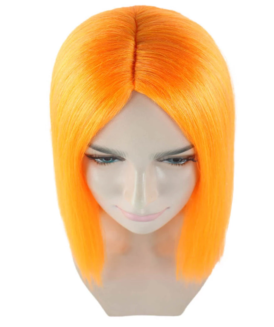 HPO Glamour Womens Wig | Orange Stage/Event Fancy Halloween Wig | Premium Breathable Capless Cap 7 HPO Glamour Womens Wig | Orange Stage/Event Fancy Halloween Wig | Premium Breathable Capless Cap