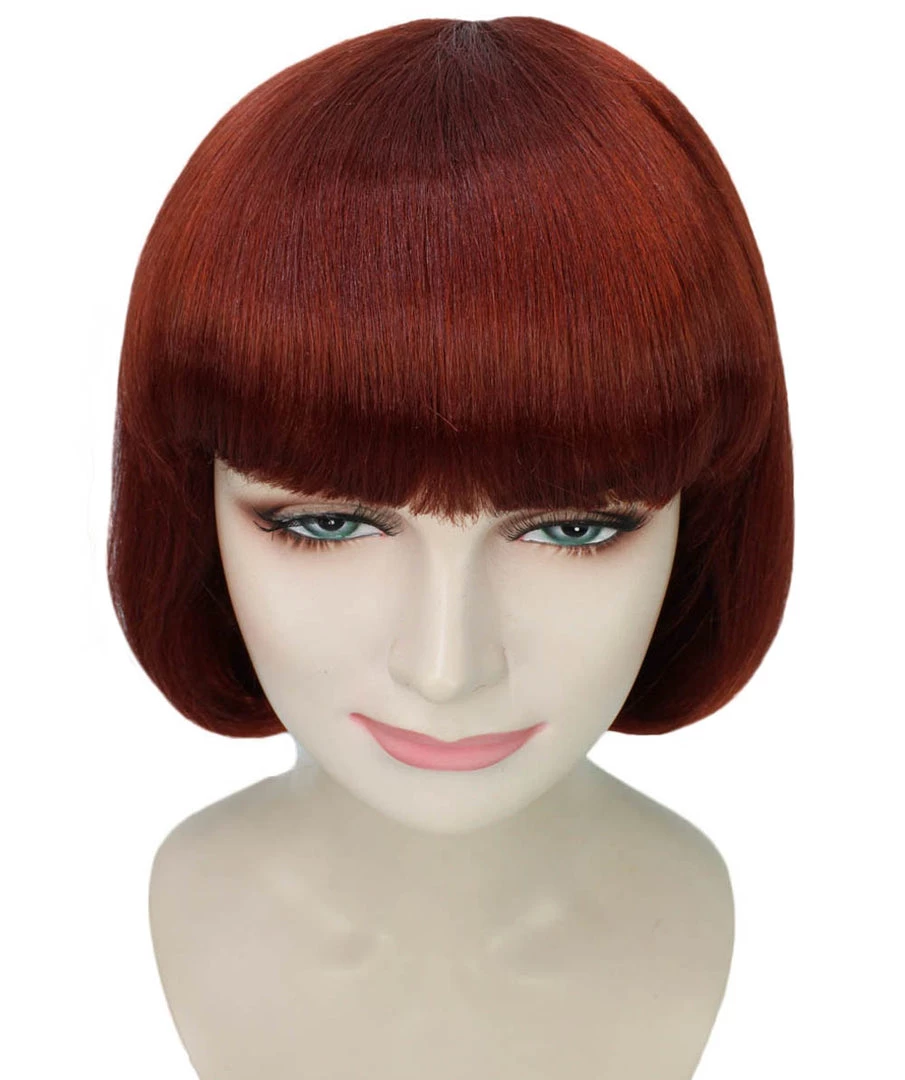 HPO Women's Bob Wig | Brown Short Halloween Wig | Premium Breathable Capless Cap 8 HPO Women's Bob Wig | Brown Short Halloween Wig | Premium Breathable Capless Cap