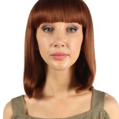 HPO Womens Medium Bob Wigs | Burgundy Cosplay Halloween Wigs | Premium Breathable Capless Cap