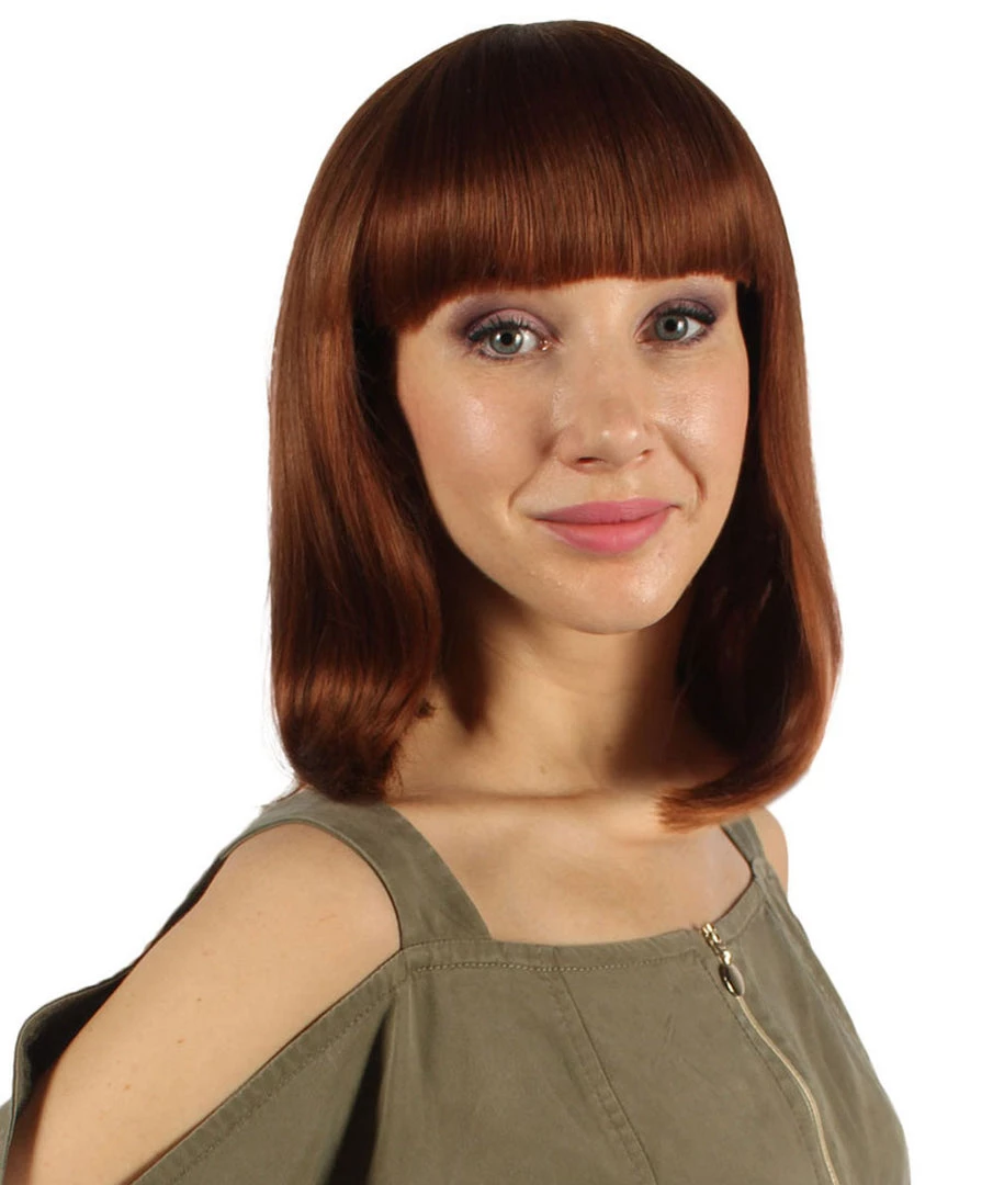 HPO Womens Medium Bob Wigs | Burgundy Cosplay Halloween Wigs | Premium Breathable Capless Cap 6 HPO Womens Medium Bob Wigs | Burgundy Cosplay Halloween Wigs | Premium Breathable Capless Cap