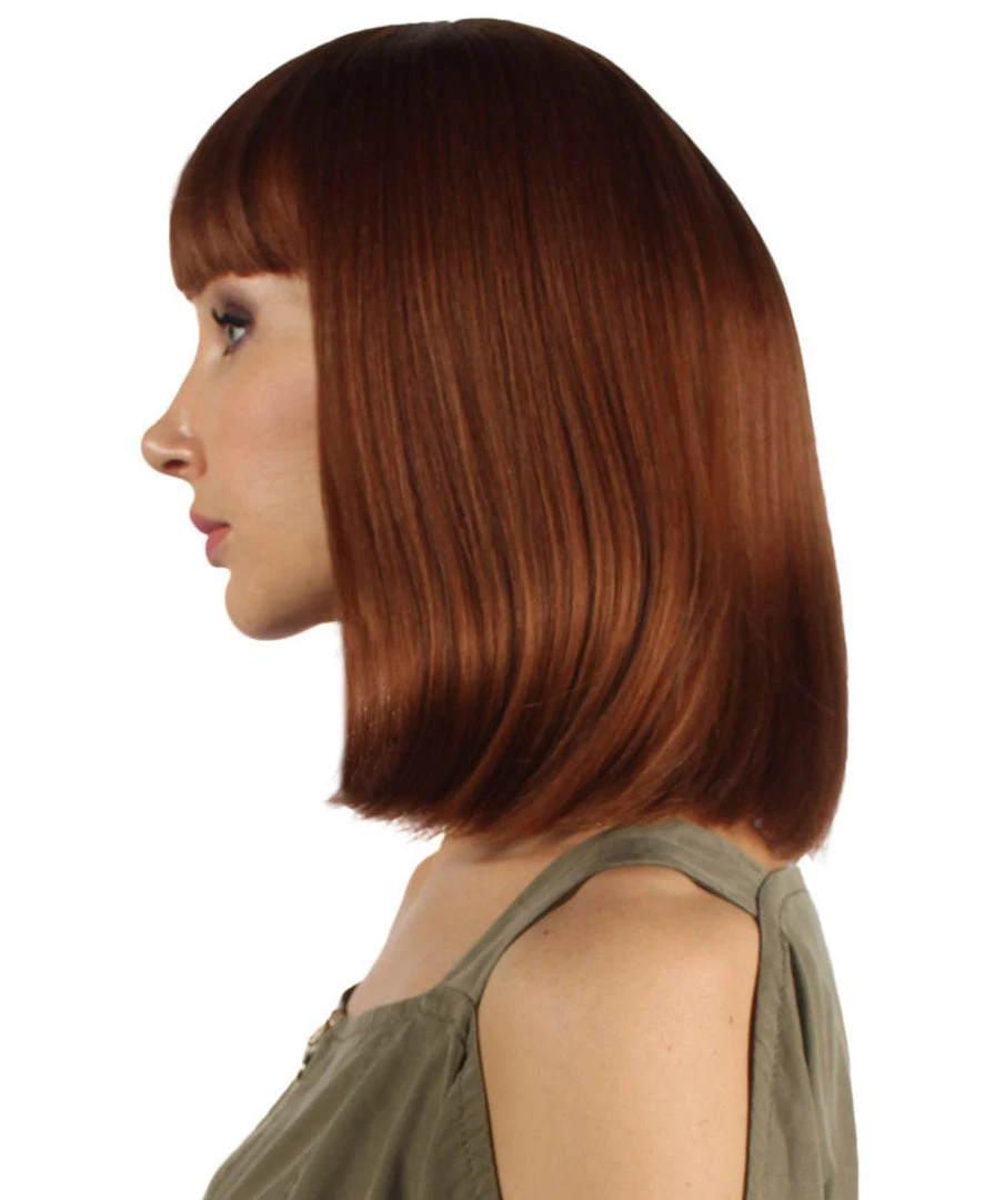 HPO Womens Medium Bob Wigs | Burgundy Cosplay Halloween Wigs | Premium Breathable Capless Cap 3 HPO Womens Medium Bob Wigs | Burgundy Cosplay Halloween Wigs | Premium Breathable Capless Cap