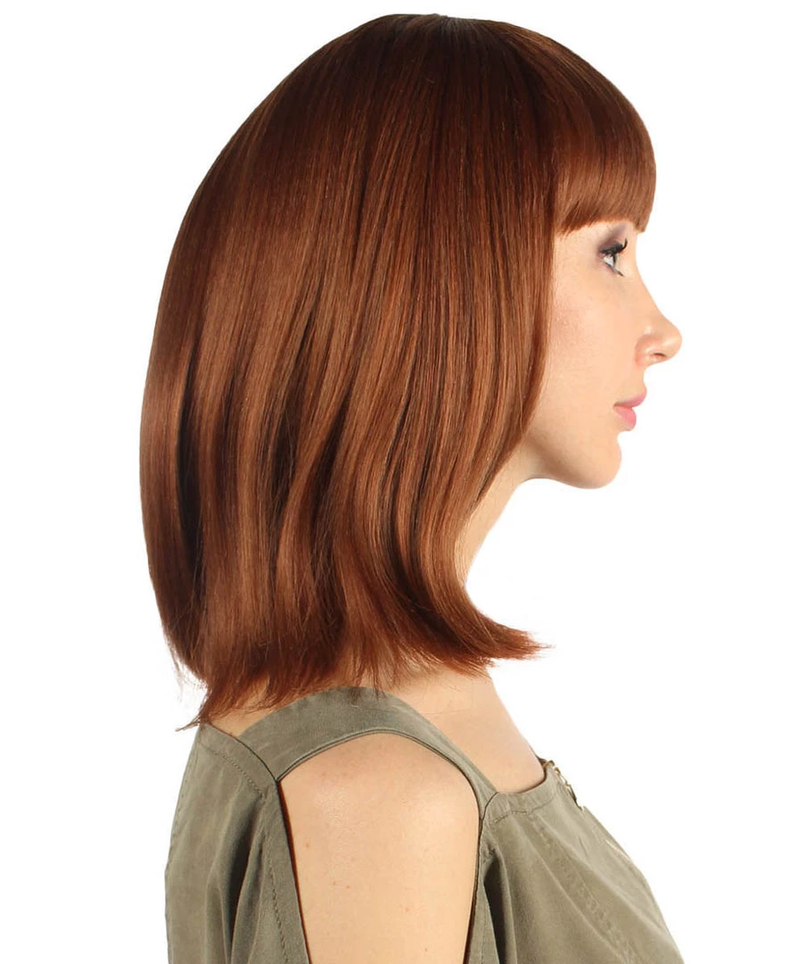 HPO Womens Medium Bob Wigs | Burgundy Cosplay Halloween Wigs | Premium Breathable Capless Cap 5 HPO Womens Medium Bob Wigs | Burgundy Cosplay Halloween Wigs | Premium Breathable Capless Cap