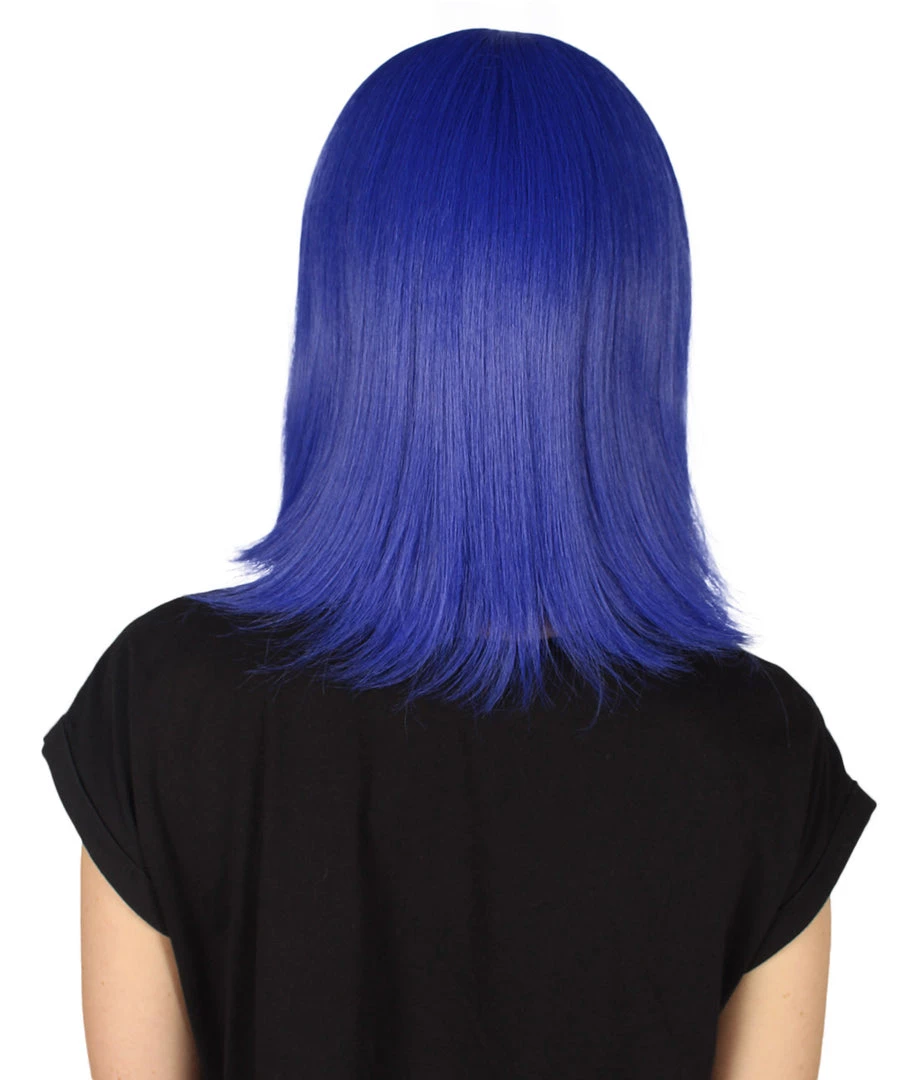 HPO Women's Womens Medium Bob Dark Blue Cosplay Wig | Premium Breathable Capless Cap 4 HPO Women's Womens Medium Bob Dark Blue Cosplay Wig | Premium Breathable Capless Cap