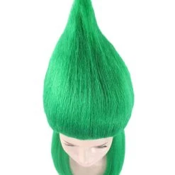 HPO Green Womens Wig | Fancy Halloween Wig With Ponytails | Premium Breathable Capless Cap Women's 15 HPO Green Womens Wig | Fancy Halloween Wig With Ponytails | Premium Breathable Capless Cap Women's