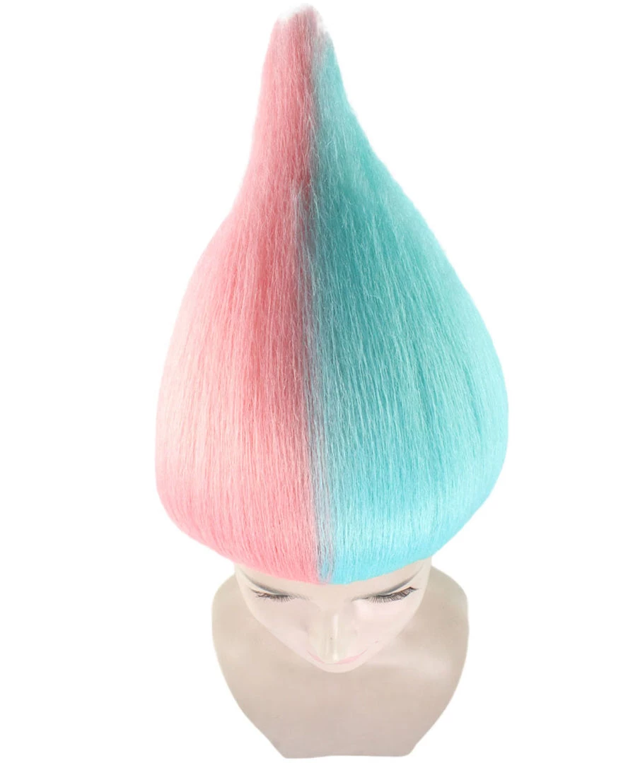 HPO Women's Womens Pink & Blue Two-tone Troll Wig | Premium Breathable Capless Cap 7 HPO Women's Womens Pink & Blue Two-tone Troll Wig | Premium Breathable Capless Cap