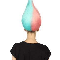 HPO Women's Womens Pink & Blue Two-tone Troll Wig | Premium Breathable Capless Cap 15 HPO Women's Womens Pink & Blue Two-tone Troll Wig | Premium Breathable Capless Cap