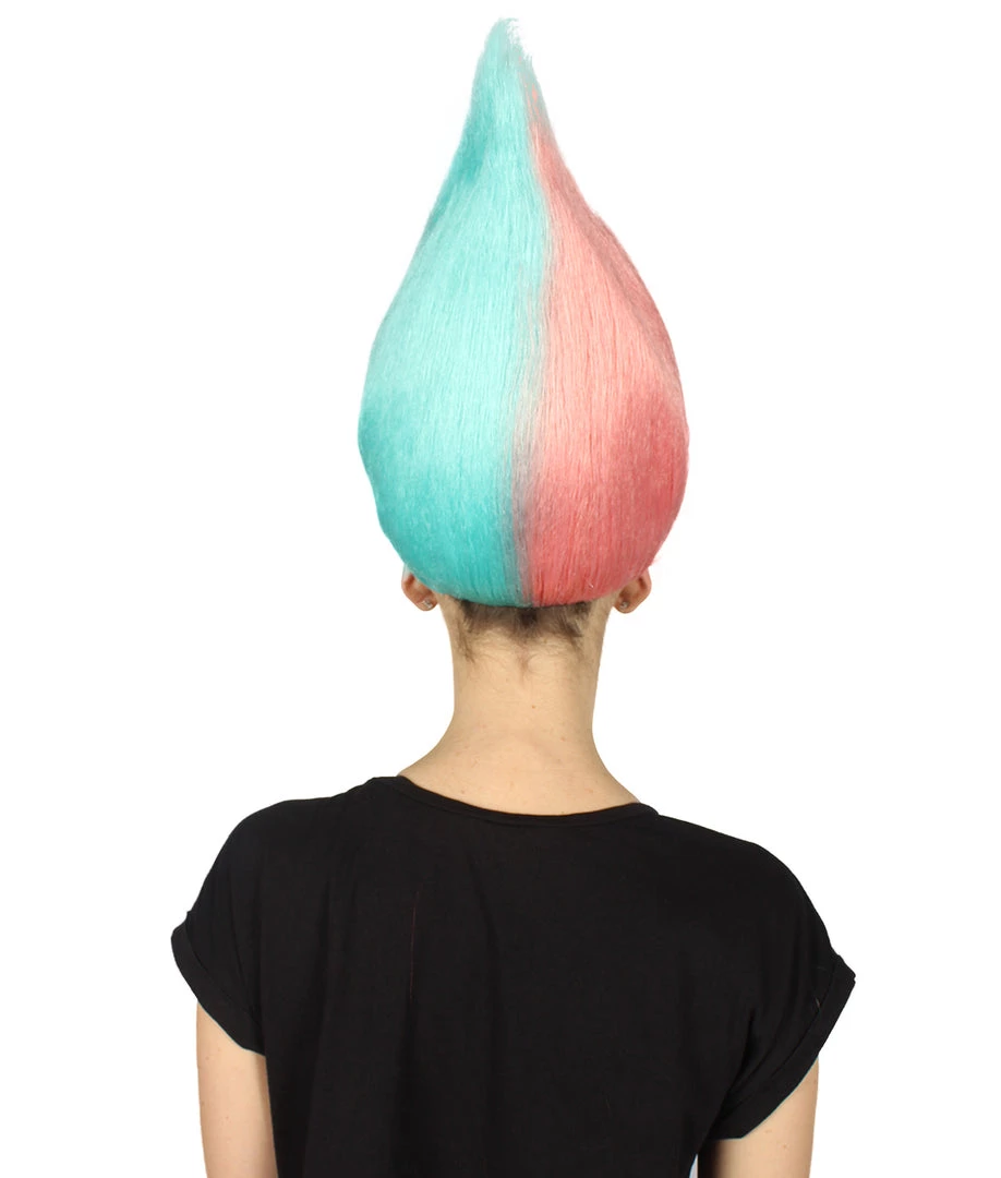 HPO Women's Womens Pink & Blue Two-tone Troll Wig | Premium Breathable Capless Cap 4 HPO Women's Womens Pink & Blue Two-tone Troll Wig | Premium Breathable Capless Cap
