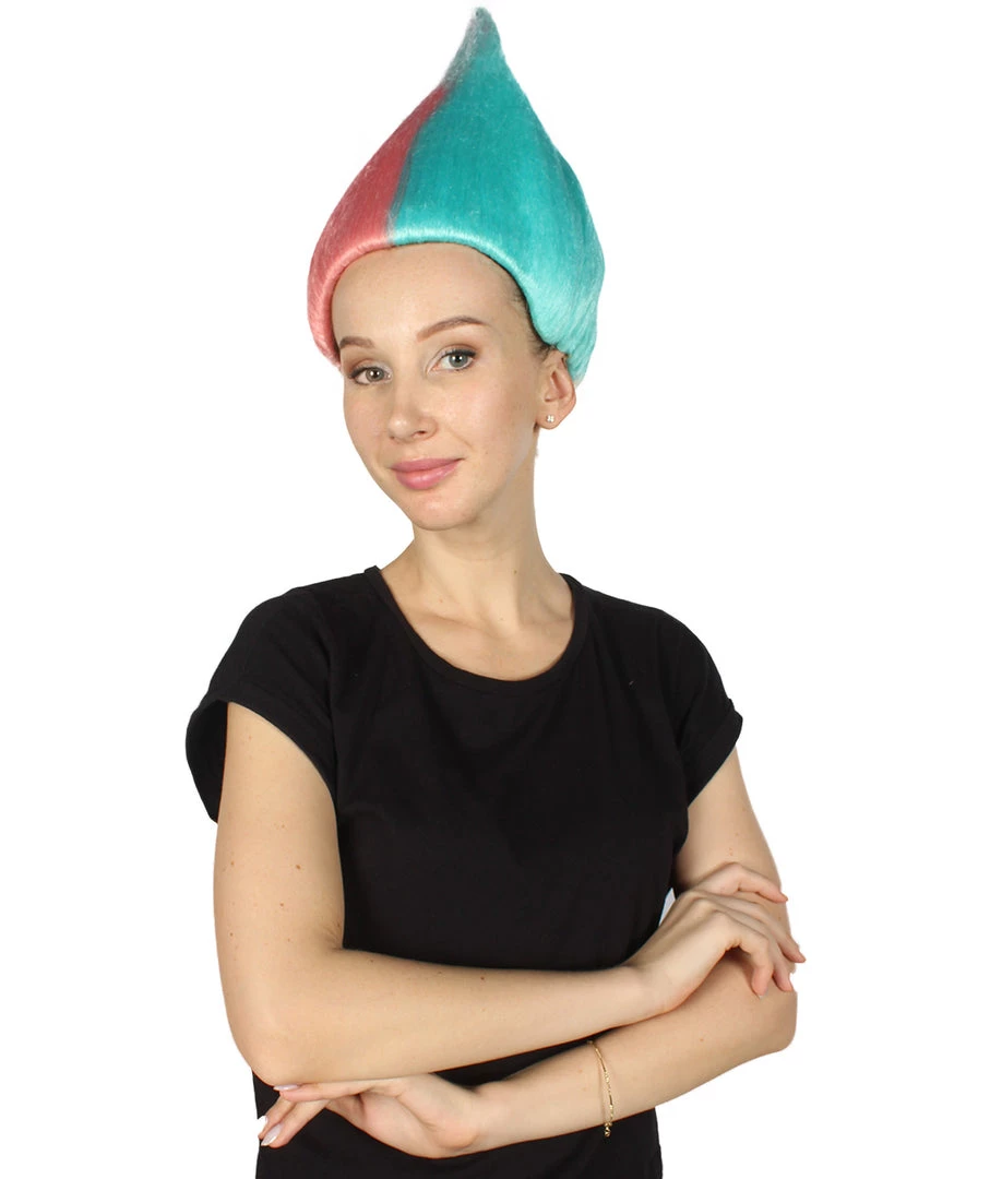 HPO Women's Womens Pink & Blue Two-tone Troll Wig | Premium Breathable Capless Cap 9 HPO Women's Womens Pink & Blue Two-tone Troll Wig | Premium Breathable Capless Cap