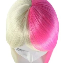 HPO Women's Long Bob Blonde & Pink Womens Wig | Dramatical Cosplay Halloween Wig | Premium Breathable Capless Cap 15 HPO Women's Long Bob Blonde & Pink Womens Wig | Dramatical Cosplay Halloween Wig | Premium Breathable Capless Cap