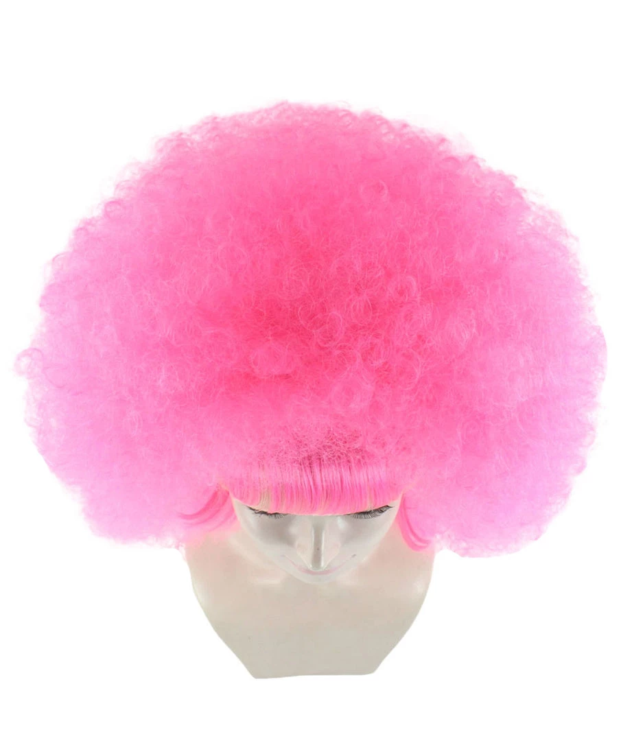 HPO Sweetie Pink Bubble Afro Clown Womens Wig | Sexy Cosplay Party Halloween Wig | Premium Breathable Capless Cap Women's 7 HPO Sweetie Pink Bubble Afro Clown Womens Wig | Sexy Cosplay Party Halloween Wig | Premium Breathable Capless Cap Women's